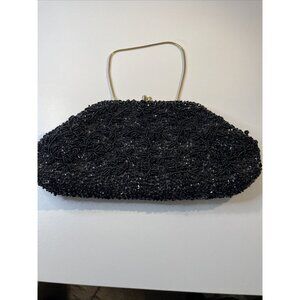 Vintage 1950s Handmade Beaded Purse Gold Serpent Strap British Hong Kong G87